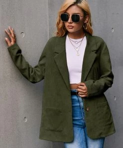 YBL Smaibulun | Corduroy Casual Jacket - Army Green New In Clothing 8 YBL Smaibulun | Corduroy Casual Jacket - Army Green New In Clothing