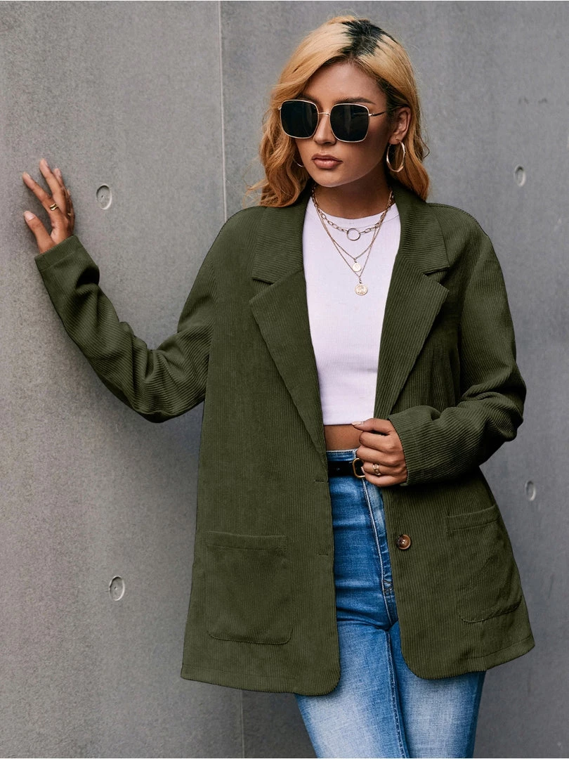 YBL Smaibulun | Corduroy Casual Jacket - Army Green New In Clothing 4 YBL Smaibulun | Corduroy Casual Jacket - Army Green New In Clothing