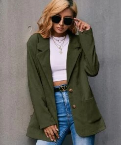 YBL Smaibulun | Corduroy Casual Jacket - Army Green New In Clothing 7 YBL Smaibulun | Corduroy Casual Jacket - Army Green New In Clothing