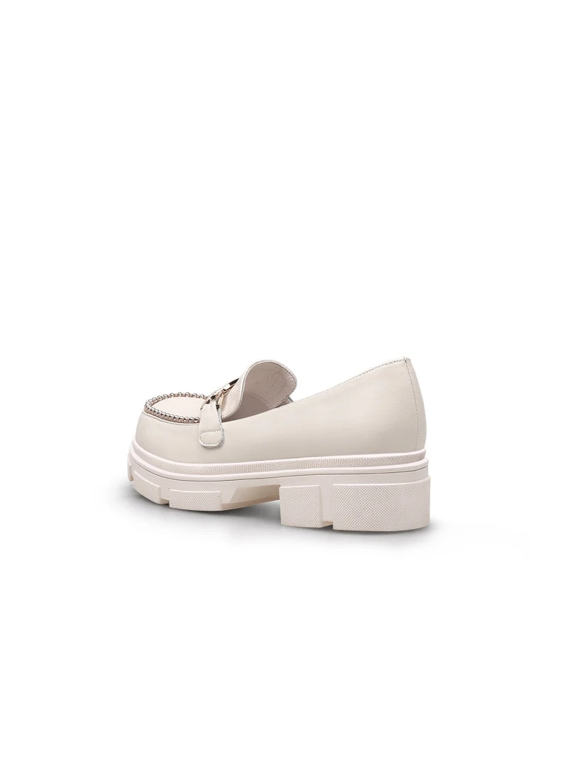 Jady Rose JadyRose | Ivory Leather Silver Pearl Loafer New In Shoes 5 Jady Rose JadyRose | Ivory Leather Silver Pearl Loafer New In Shoes