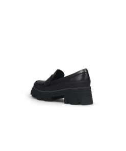 Jady Rose JadyRose | Chunky Heel Genuine Leather Loafer - Black