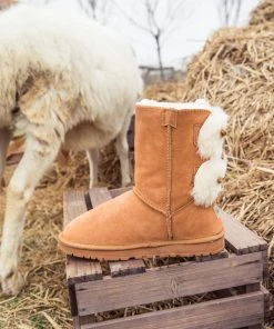 XH SMAIBULUN UGG™ | Back Woollen Bow Suede Boots – Chestnut 19 XH SMAIBULUN UGG™ | Back Woollen Bow Suede Boots – Chestnut