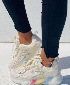 HT En Bloom |White & Mesh Stripe Sole Ugly Daddy Sneaker Sneaker & Athletic 14 HT En Bloom |White & Mesh Stripe Sole Ugly Daddy Sneaker Sneaker & Athletic