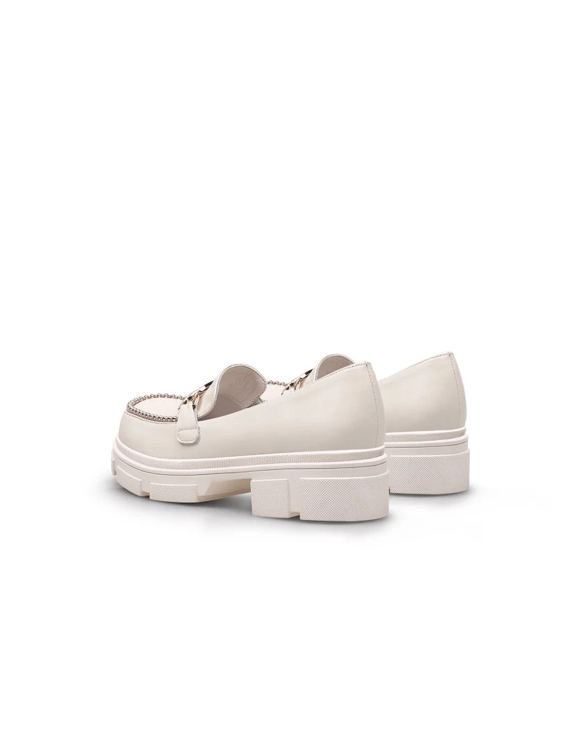 Jady Rose JadyRose | Ivory Leather Silver Pearl Loafer New In Shoes 6 Jady Rose JadyRose | Ivory Leather Silver Pearl Loafer New In Shoes