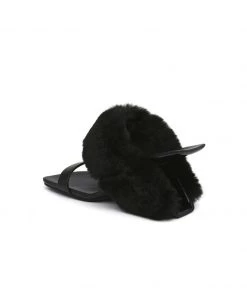 Jady Rose JadyRose | Faux Fur Strap Leather Wedge Sandal - Black New In Shoes 10 Jady Rose JadyRose | Faux Fur Strap Leather Wedge Sandal - Black New In Shoes