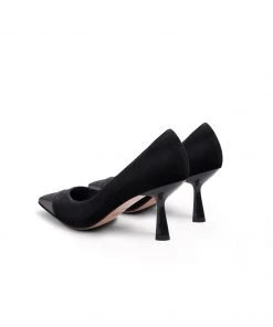 Jady Rose JadyRose | ALADIA Contrast Leather BLACK STILETTOS