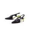 Jady Rose NEW ARRIVALS JadyRose | Pearl Heel Cut-Out Leather Black Slingback
