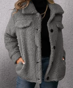 YBL Smaibulun | Pocket Button-Down Teddy Peacoat