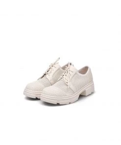 Jady Rose New In Shoes JadyRose | Honeycomb Ivory Mesh Leather Sneaker