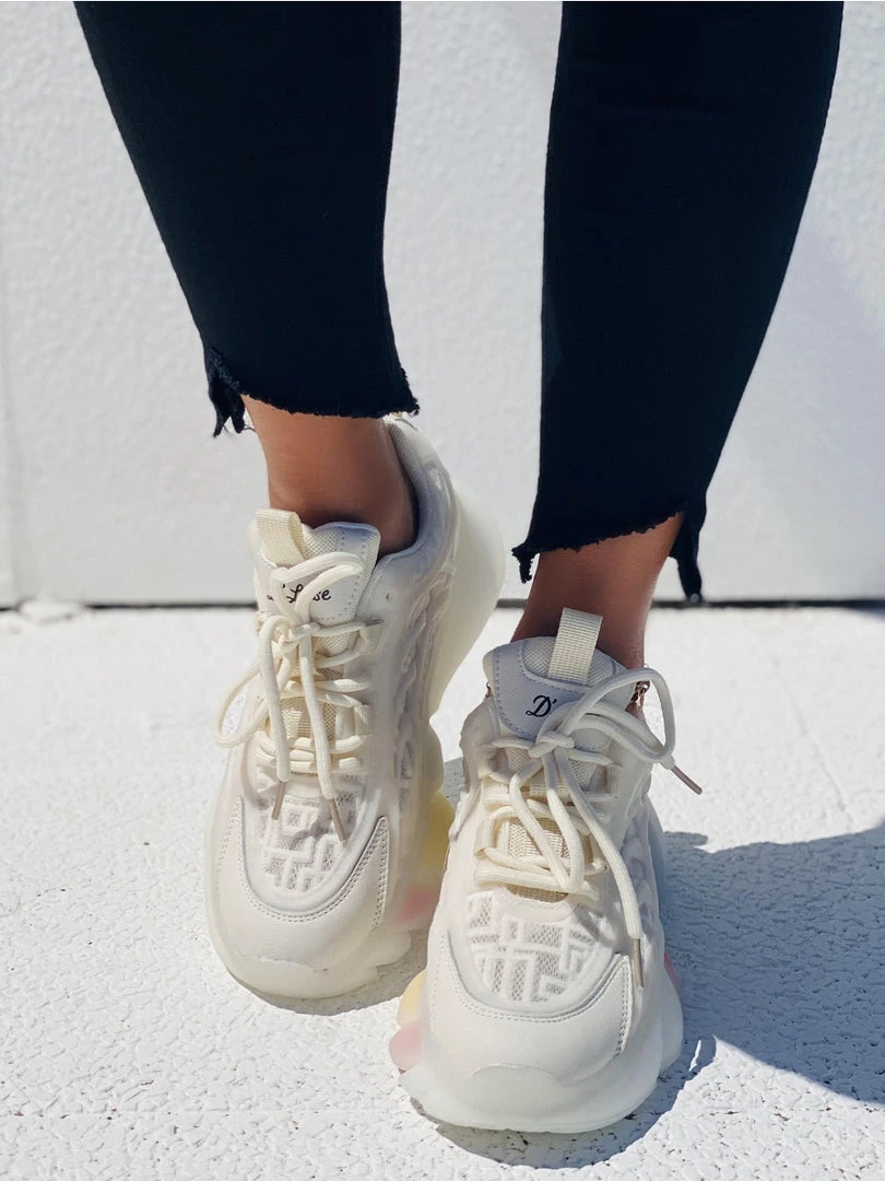 HT En Bloom |White & Mesh Stripe Sole Ugly Daddy Sneaker Sneaker & Athletic 6 HT En Bloom |White & Mesh Stripe Sole Ugly Daddy Sneaker Sneaker & Athletic