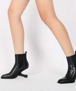 Jady Rose JadyRose | HARPER Elevator Heel Black Leather Chelsea Boot