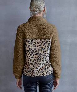 YBL New In Clothing Smaibulun | Leopard Color Block Fuzzy Pullover