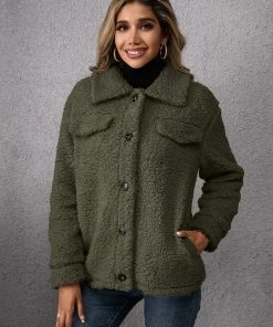 YBL Smaibulun | Pocket Button-Down Teddy Peacoat