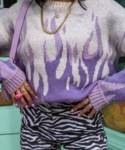 MY New In Clothing Smaibulun Doll | Purple Flame Cream Knit Sweater