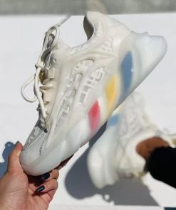 SMAIBULUN Sales 28 HT En Bloom |White & Mesh Stripe Sole Ugly Daddy Sneaker Sneaker & Athletic