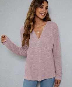 BBYS New In Clothing Smaibulun | Rayon Blend V-Neck Pocket Sweater