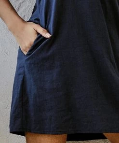 BBYS Asymmetric Pocket Shift Dress - Navy