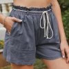 BBYS New In Clothing Cinder Christine Pocket Linen Shorts - Charcoal