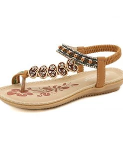 Tan Heart Trimed Boho Sandals - SIKETU New In Shoes