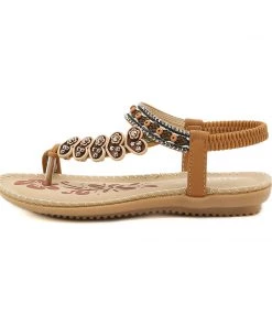 Tan Heart Trimed Boho Sandals - SIKETU New In Shoes