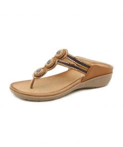 Rhinestone Bead-Accent Sandals - SIKETU