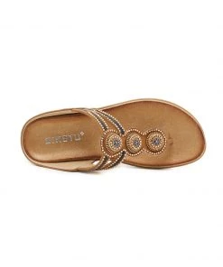 Rhinestone Bead-Accent Sandals - SIKETU