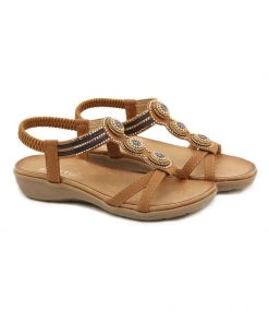 Rhinestone Double Cross Strap Sandals - SIKETU