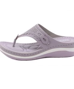 SIKETU | Floral Perforated Flip Flop Sandals