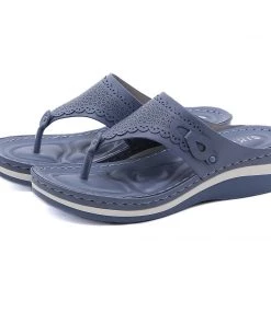 SIKETU | Floral Perforated Flip Flop Sandals