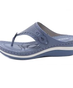 SIKETU | Floral Perforated Flip Flop Sandals