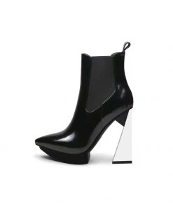 Jady Rose JadyRose | Mirror Triangle Heel Genuine Leather Chelsea Boot New In Shoes