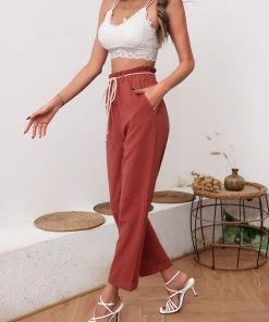 BFZY ALMA LINEN PANTS - RUST NEW ARRIVALS