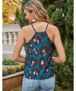 BBYS Taupe Leopard Chevron Singlet Top - Teal 7 BBYS Taupe Leopard Chevron Singlet Top - Teal