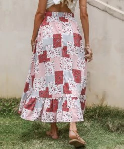 BFZY New In Clothing Abstract Print Maxi Skirt