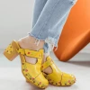 SOFFIA | FLORAL EMBOSSED YELLOW GENUINE LEATHER CLOG NEW ARRIVALS