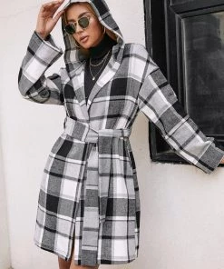 YBL Smaibulun | Playful Plaid Trench Coat New In Clothing