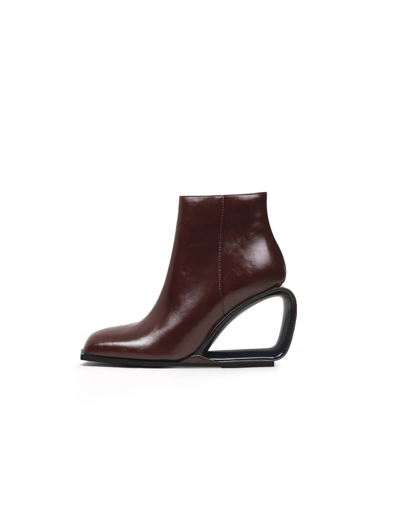 Jady Rose JadyRose | FIREPLACE Wedge-Heel Chocolate Leather Ankle Boot New In Shoes 4 Jady Rose JadyRose | FIREPLACE Wedge-Heel Chocolate Leather Ankle Boot New In Shoes