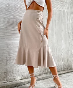 BFZY BARBARA LINEN SKIRT - APRICOT NEW ARRIVALS