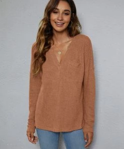 BBYS New In Clothing Smaibulun | Rayon Blend V-Neck Pocket Sweater