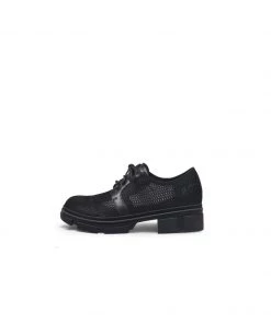 Jady Rose JadyRose | Honeycomb Black Leather Sneaker