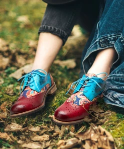 SOFFIA | Genuine Leather Classic Brown Flat Oxford Shoes Sneakers