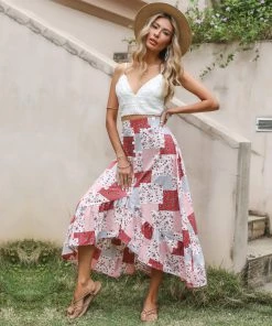 BFZY New In Clothing Abstract Print Maxi Skirt