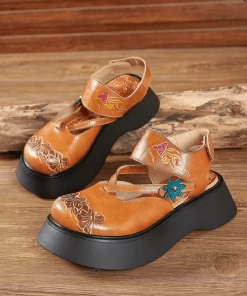 JF NEW ARRIVALS SOFFIA | YELLOW CUT-PUT STRAP LEATHER SANDAL