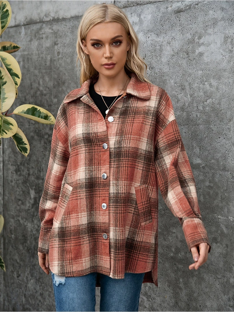 YBL Smaibulun | Rust Plaid Side-Pocket Button-Up Shirt New In Clothing 5 YBL Smaibulun | Rust Plaid Side-Pocket Button-Up Shirt New In Clothing