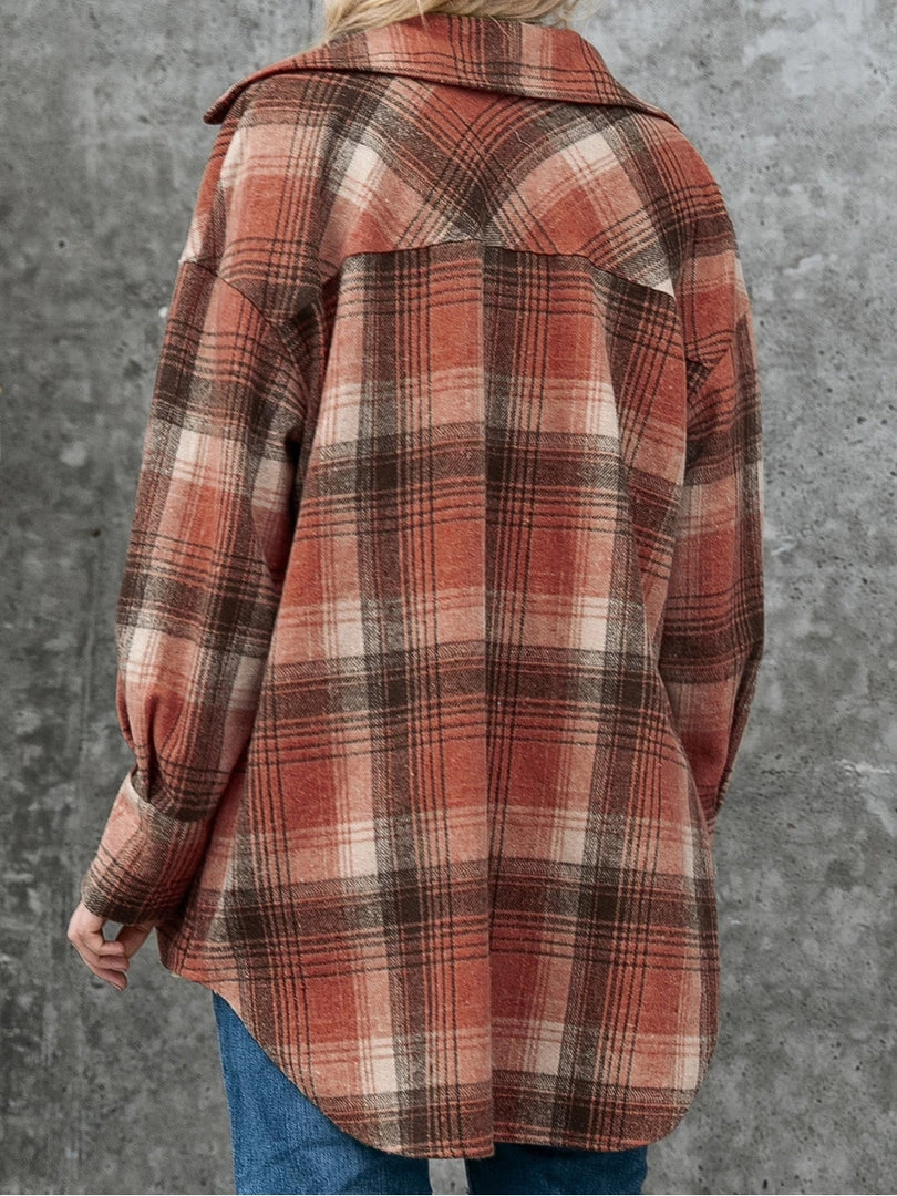 YBL Smaibulun | Rust Plaid Side-Pocket Button-Up Shirt New In Clothing 4 YBL Smaibulun | Rust Plaid Side-Pocket Button-Up Shirt New In Clothing