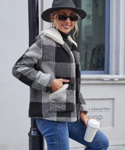 YBL Smaibulun | Plaid Pocket Plush Jacket