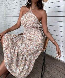 BFZY NEW ARRIVALS GINEVRA MIDI DRESS - PINK FLORAL