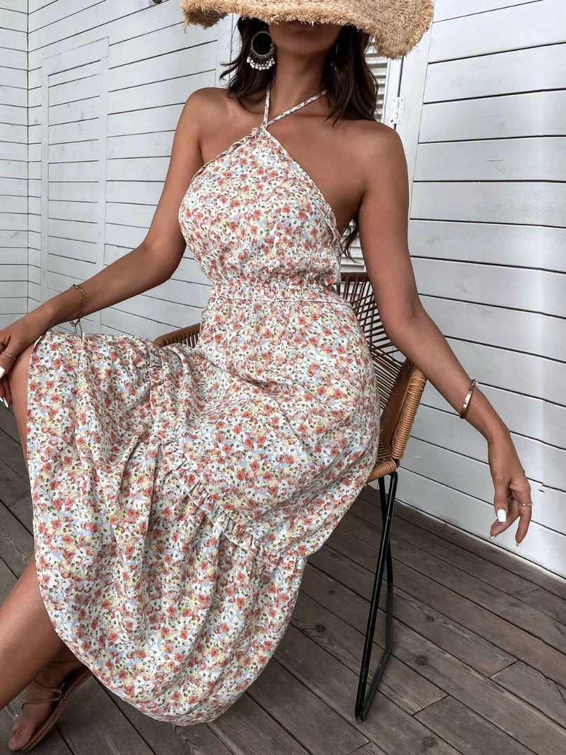 BFZY NEW ARRIVALS GINEVRA MIDI DRESS - PINK FLORAL 1 BFZY NEW ARRIVALS GINEVRA MIDI DRESS - PINK FLORAL