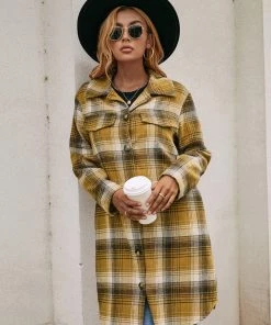 YBL Smaibulun | Longline Plaid Coat