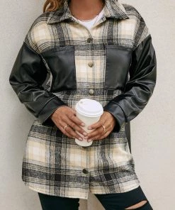 YBL New In Clothing Smaibulun | Plaid Bishop-Sleeve Shacket